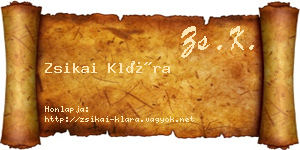 Zsikai Klára névjegykártya